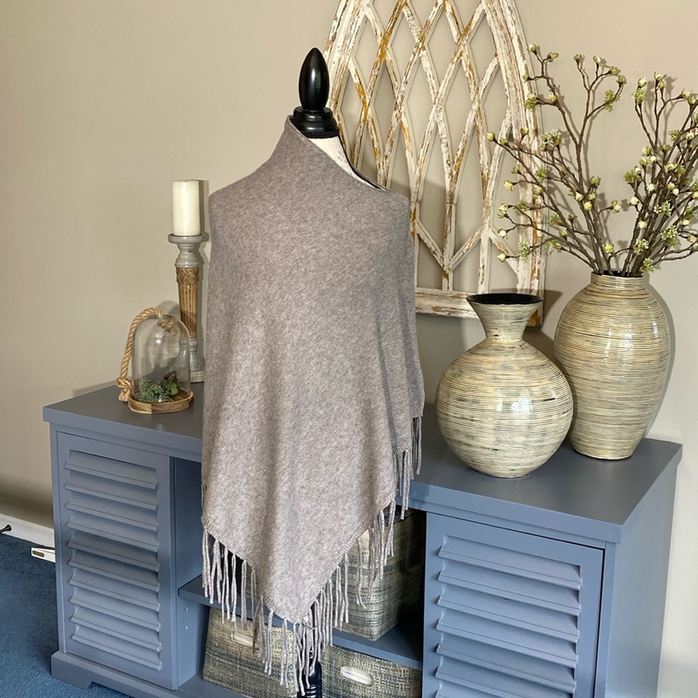 Women’s asymmetric poncho sweater